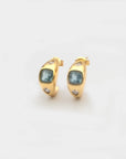 Giulia Hoop Earrings Aquamarine standing up
