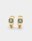 Giulia Hoop Earrings Aquamarine front view