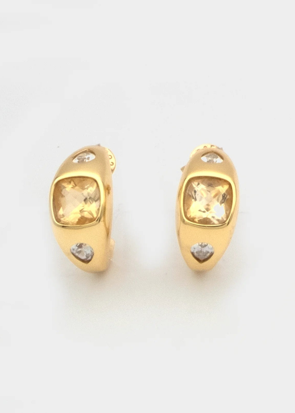 Giulia Hoop Earrings Citrine side by side