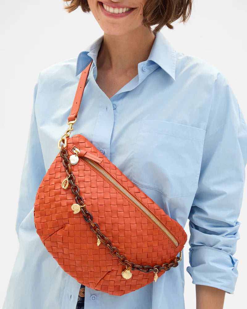 Shortie Strap Tortoise Resin with Sea Charms attached to purse