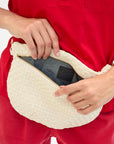 Grande Fanny Woven Checker Cream inside view