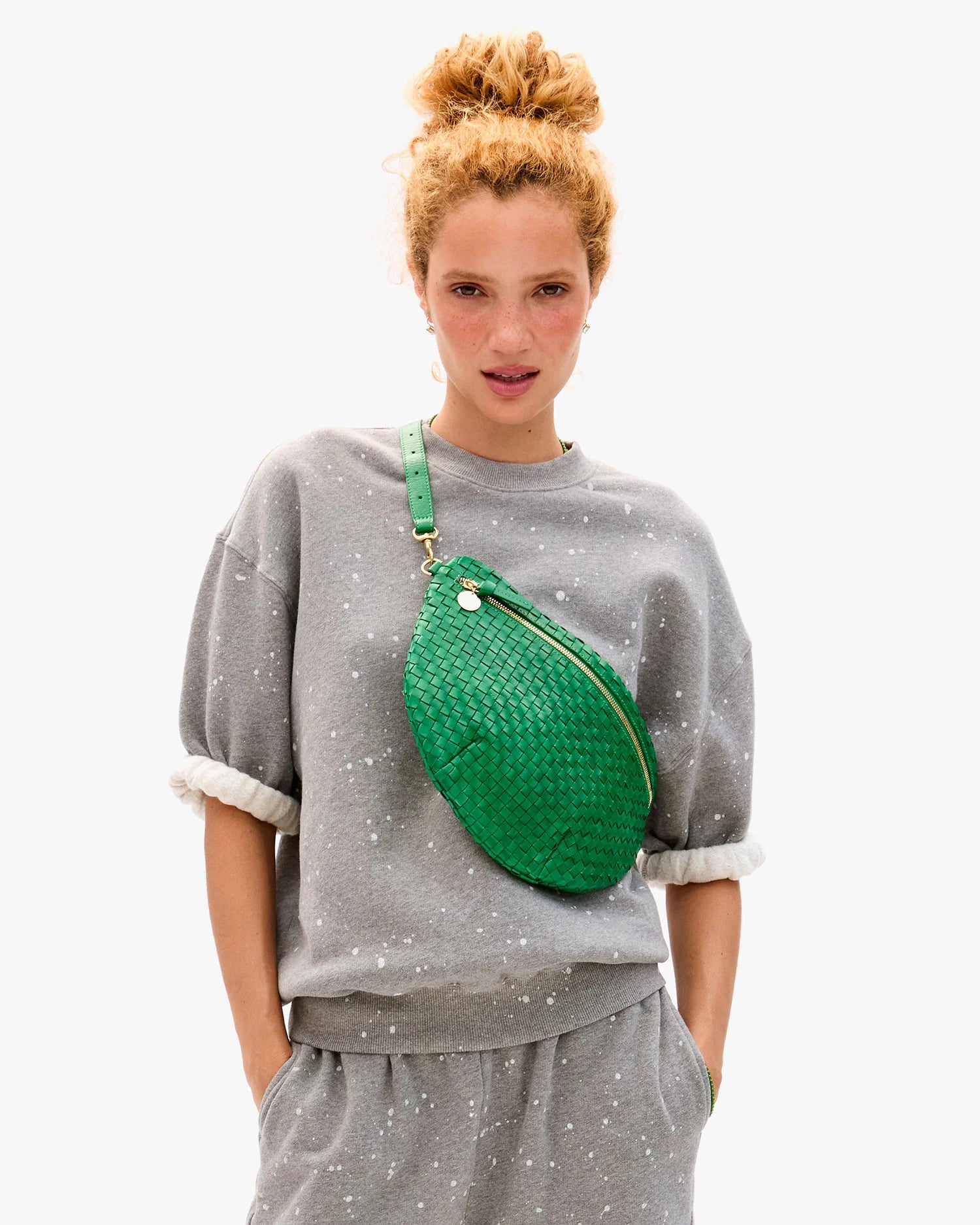 Grande Fanny Grass Woven Checker worn across chest