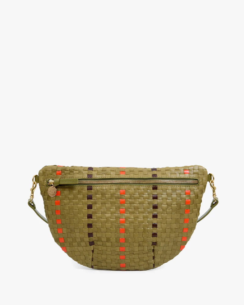 Grande Fanny in Olive Multi Woven front view on white background