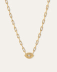 Groovy Diamond Evil Eye Big Bead on Italian link chain