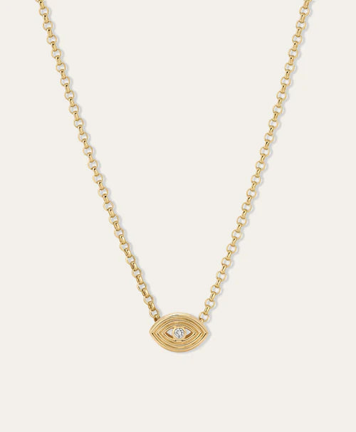 Groovy Diamond Evil Eye Big Bead on rollo chain
