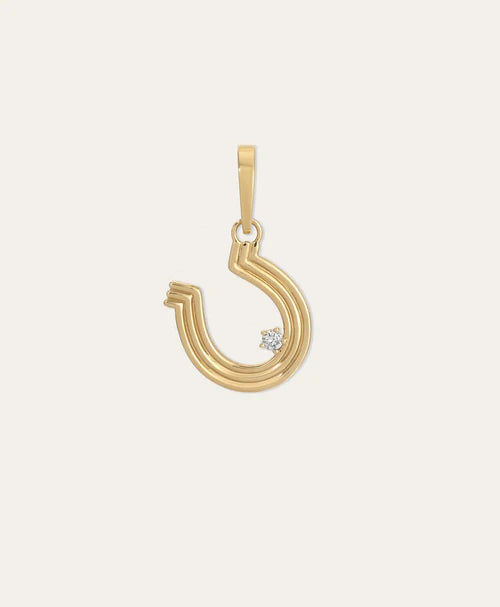 Groovy Diamond Horseshoe Hinged Charm by itself