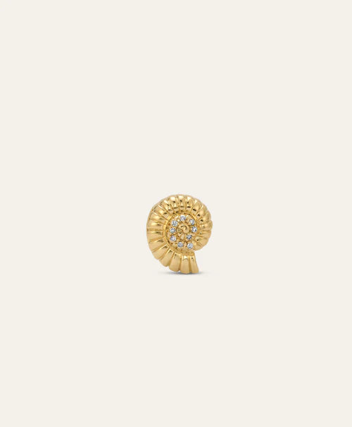 Groovy Diamond Seashell Big Bead 14k Yellow Gold by itself