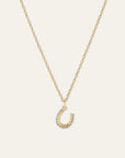 Groovy Turquoise Horseshoe Hinged Charm on 2mm link chain