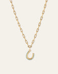 Groovy Turquoise Horseshoe Hinged Charm on 4mm Italian link chain