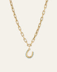 Groovy Turquoise Horseshoe Hinged Charm on 5mm Italian link chain