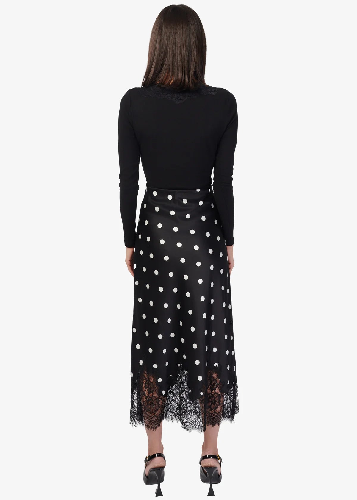 Vivienne Lace Trim Skirt full body back
