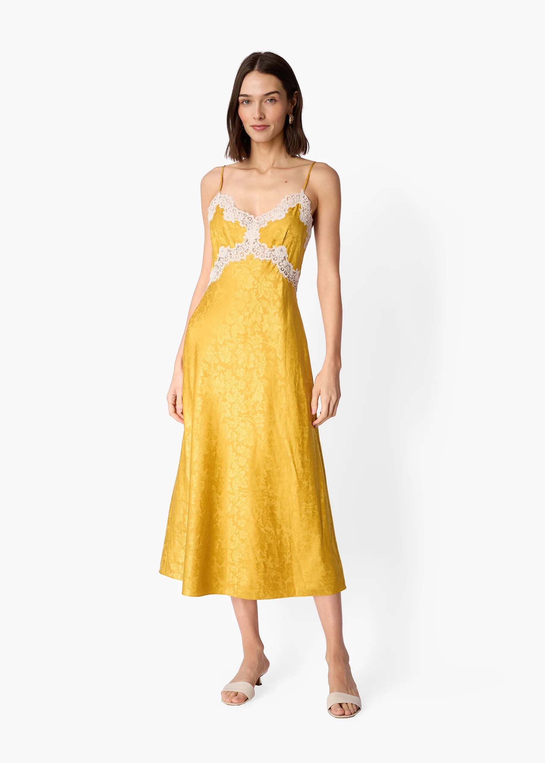 Rowena Jacquard Midi Dress Medal full body front