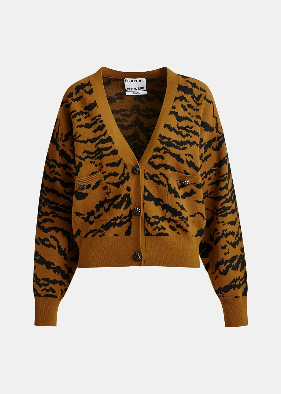 Icali Tiger Print Cardigan by itself