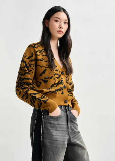 Icali Tiger Print Cardigan side view