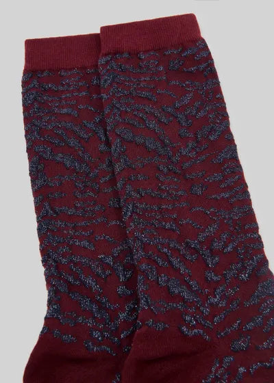 Ifari Zebra Jacquard Socks Margot Mauve close up