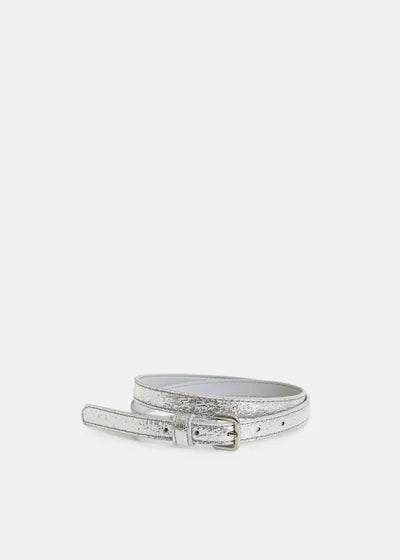 Ilida Shiny Thin Belt Silver – Penelope T display picture 1