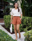 Vince Boucle Polo and Mar Short full body front