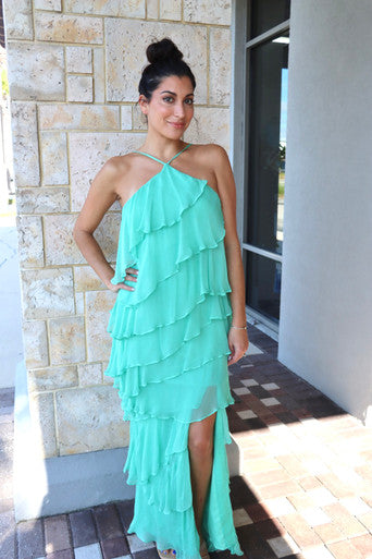 Poise Halter Maxi in Carribean front