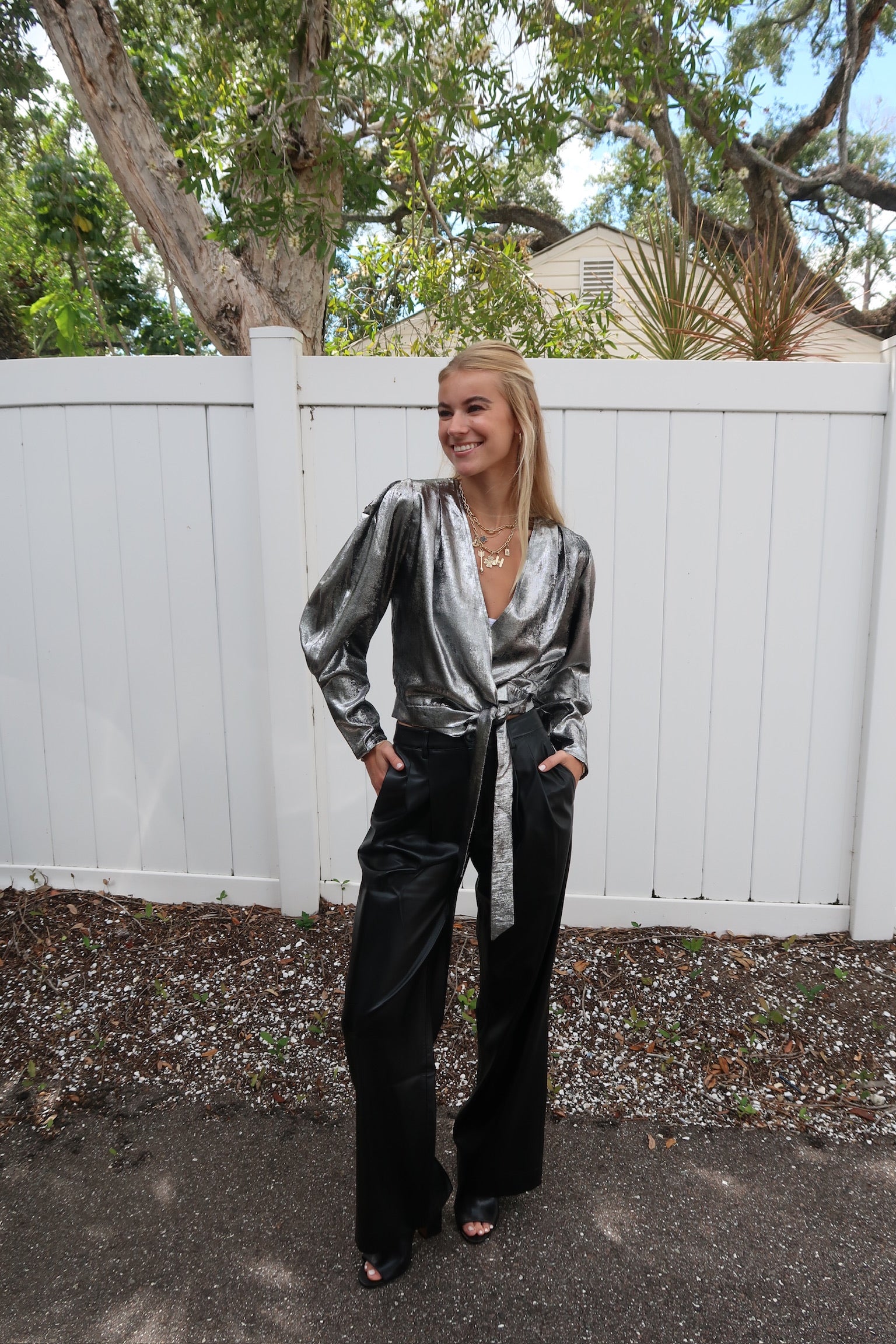 Leyla Wrap Top full body view