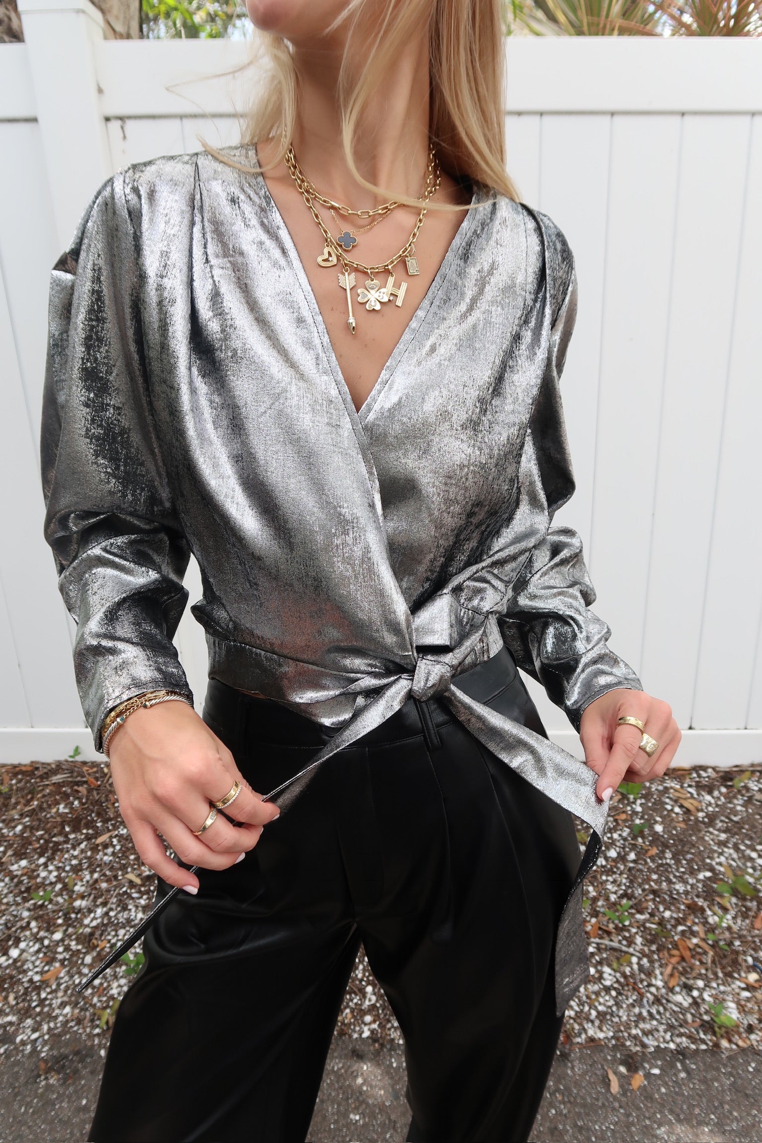 Leyla Wrap Top front