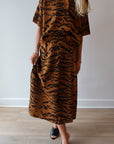 Italicca Tiger Print Knit Midi Skirt with matching top