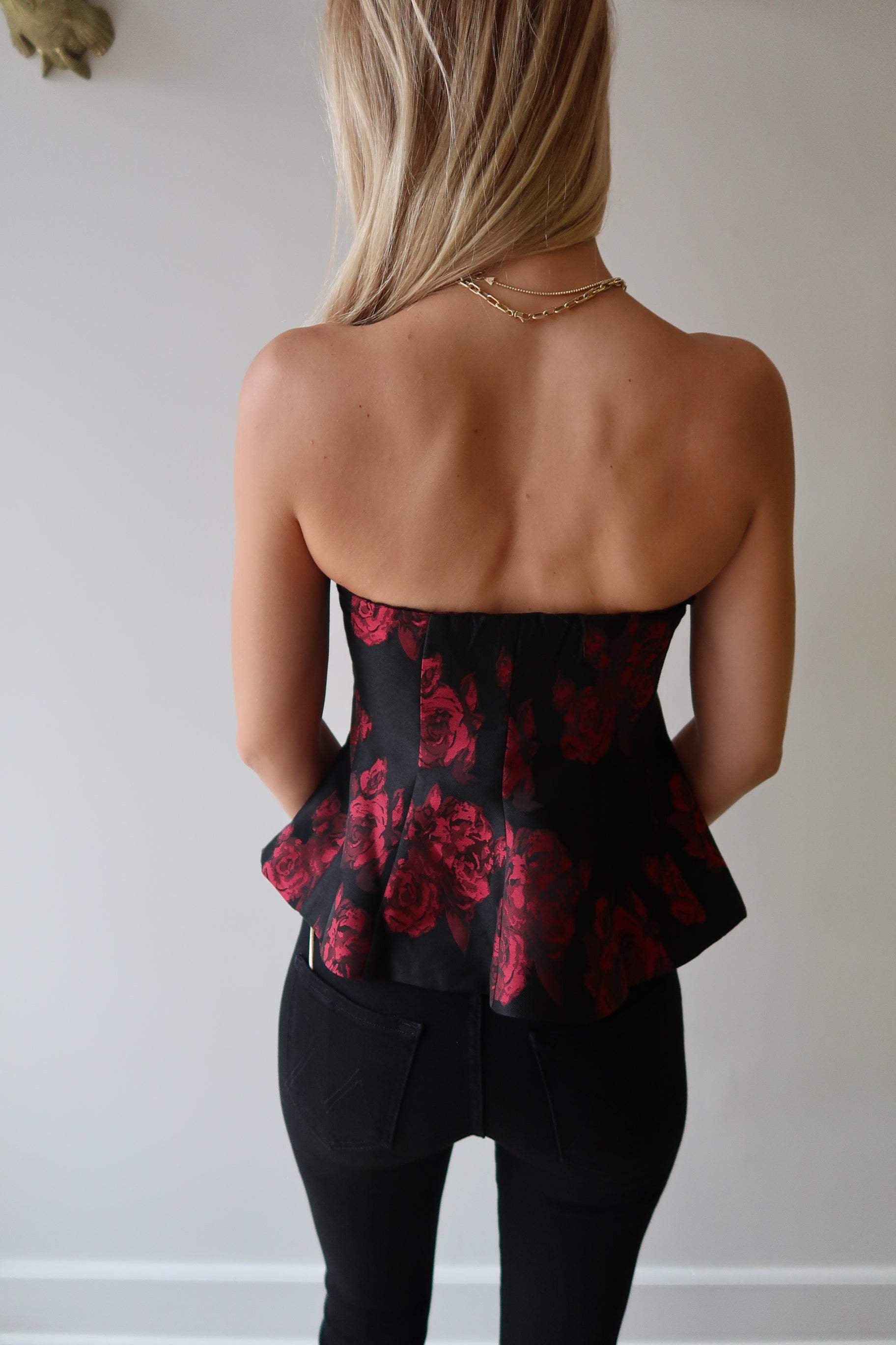 Piper Strapless Rose Top back
