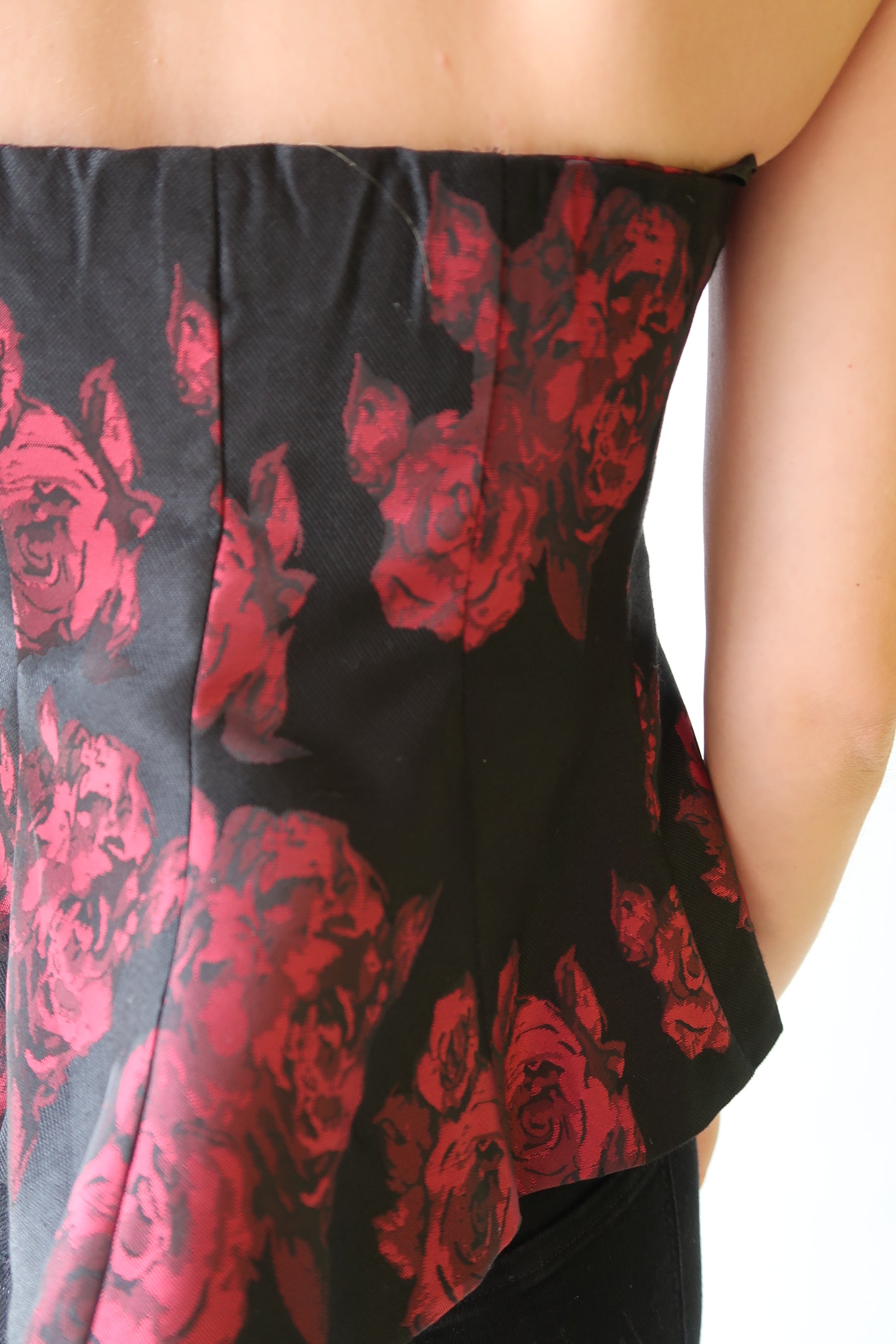 Piper Strapless Rose Top close up back