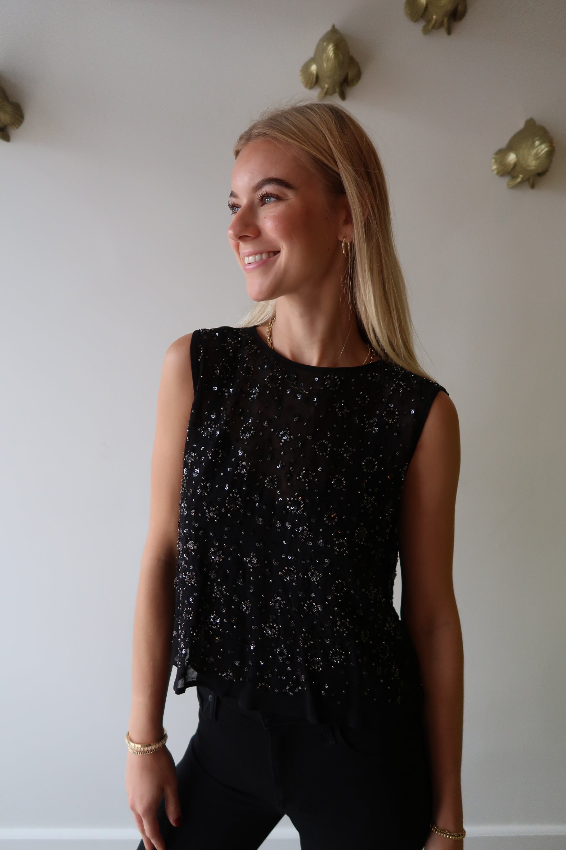 Serena Embellished Shell Top front