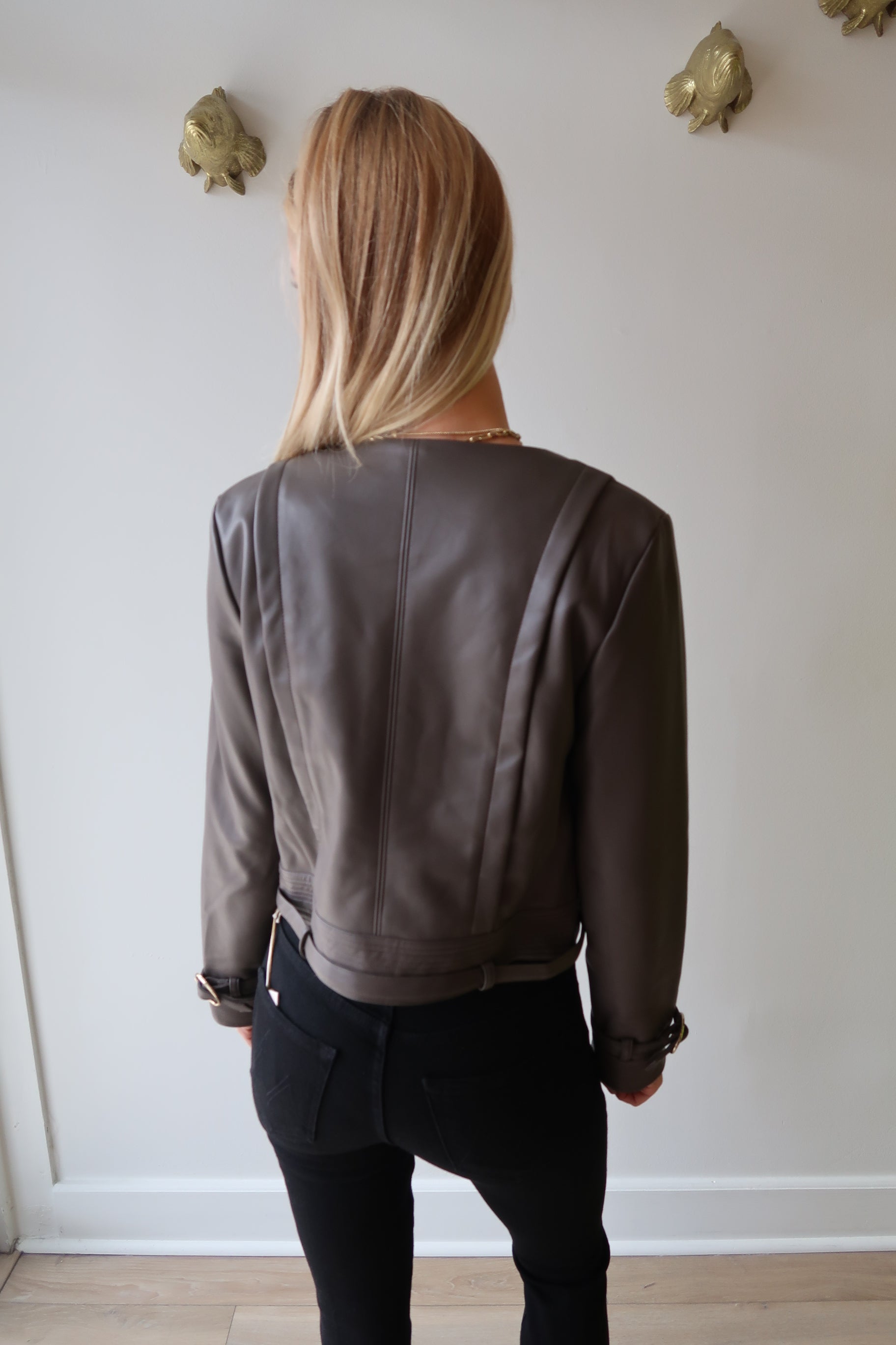 Natalie Vegan Leather Jacket back