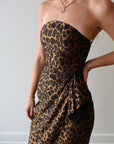 Zaniya Strapless Leopard Dress close up side
