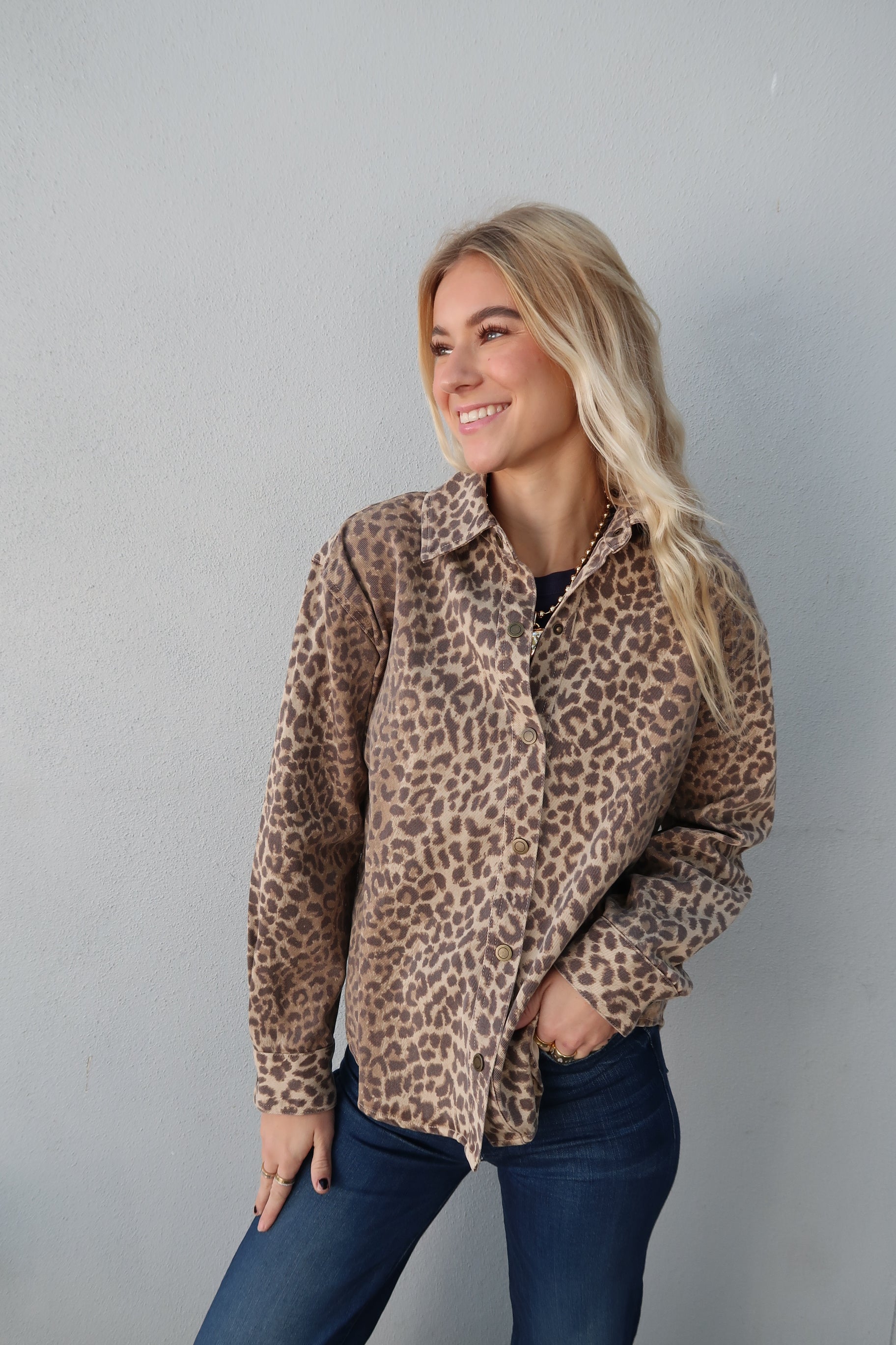 Gia Shirt Jacket front view, closed