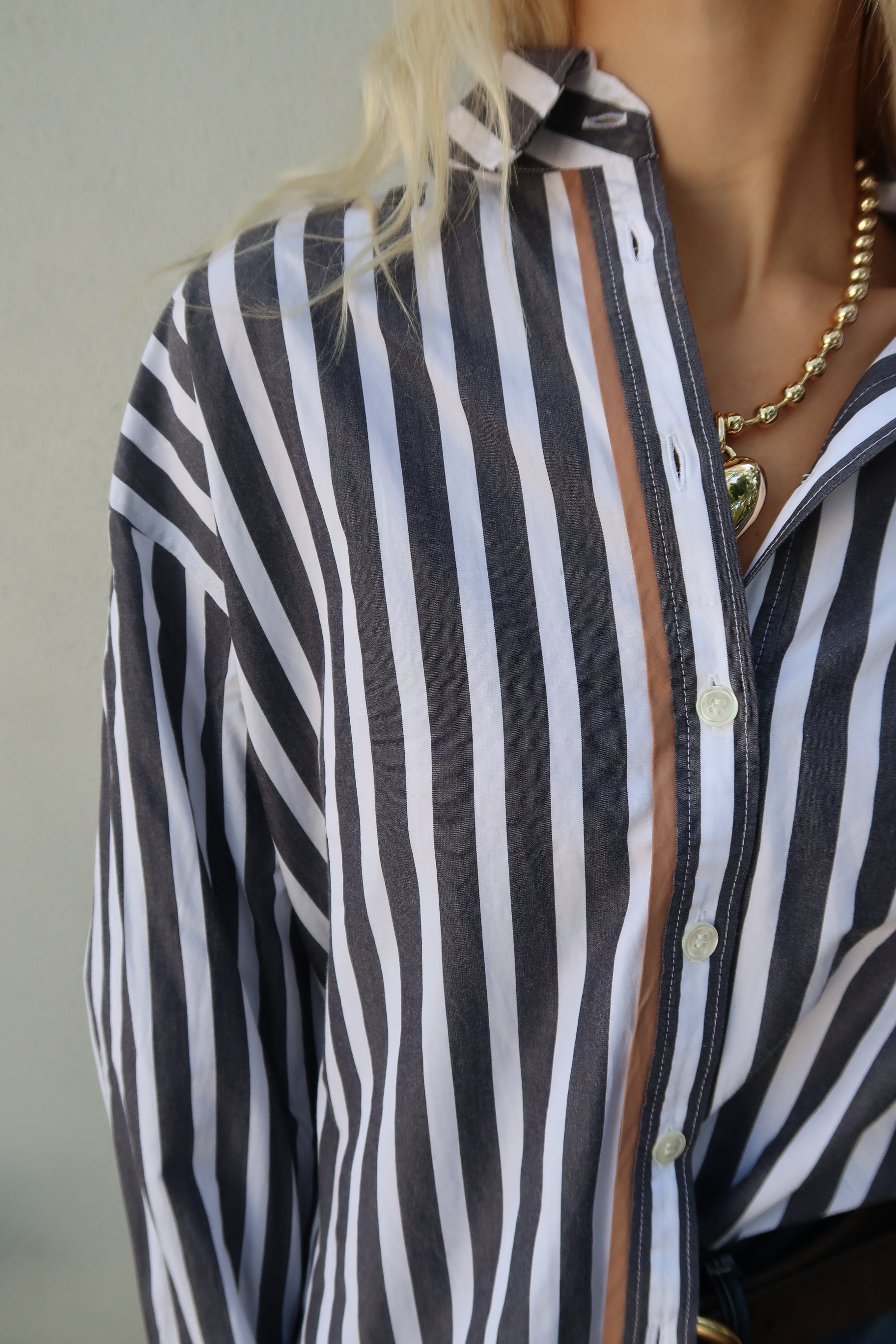 Gillian Stripe Long Sleeve Shirt close up