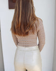Ruby Knit Long Sleeve Polo Top back