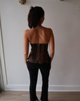 Iggy Strapless Peplum Top and Ingram Petite Jean full body back