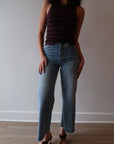 Lana Crop Jean in Bistro front
