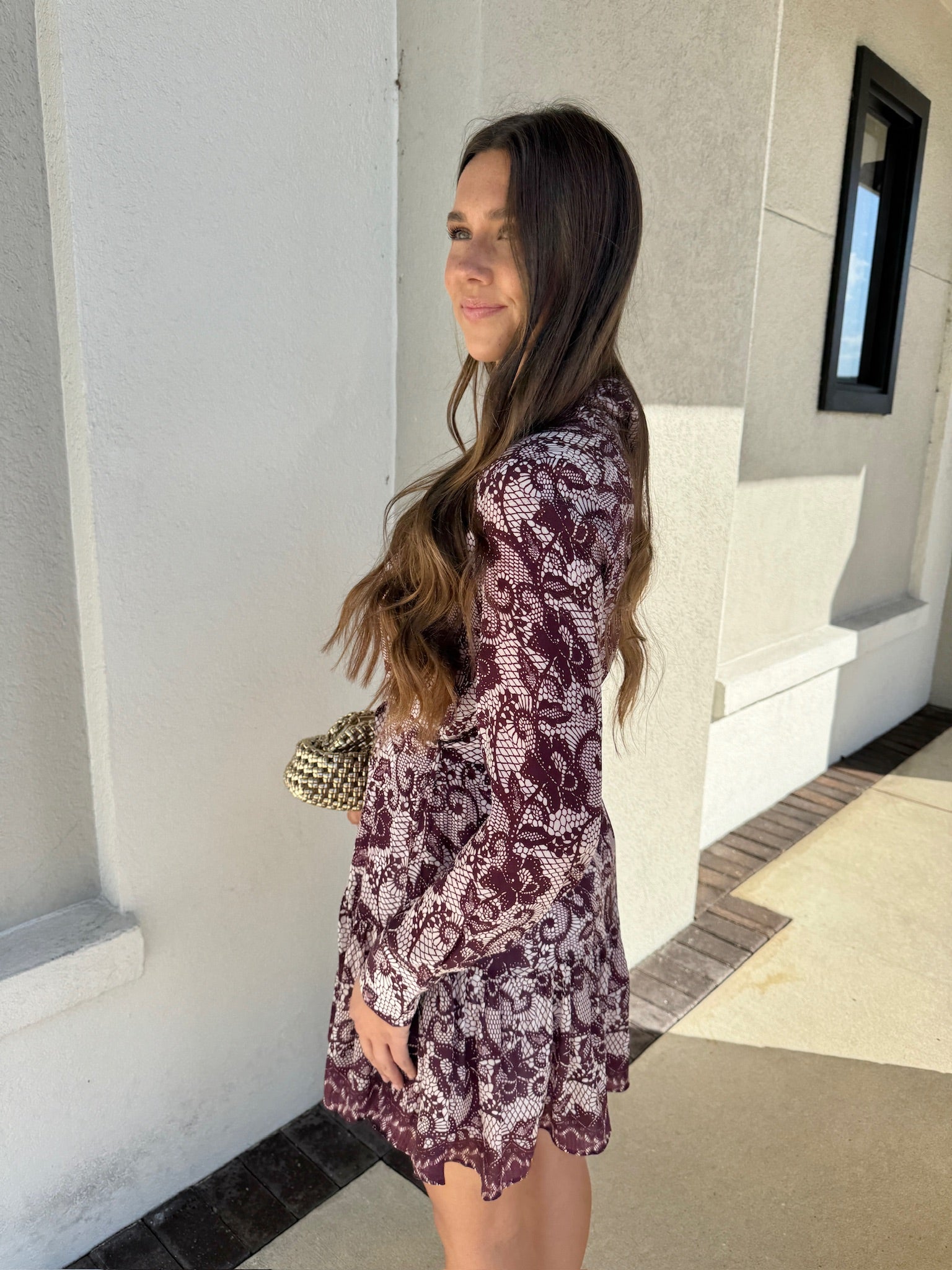 Pilar Lace Print Mini Dress side