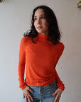 Jersey Long Sleeve Turtleneck in Nectarine front