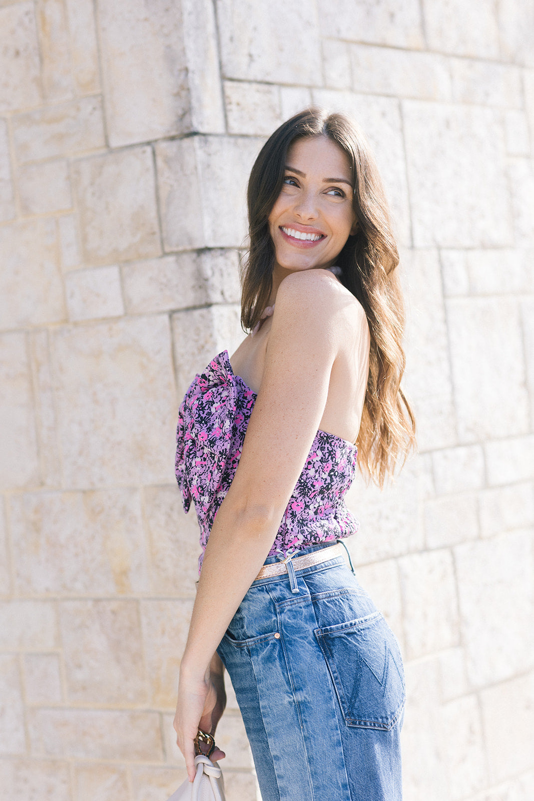 Jullie Jacquard Bustier Top side