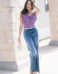 Jullie Jacquard Bustier Top and The Tux Sidestepper Sneak Fray full body front