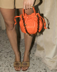 orange clare v bag with tortoise strap 