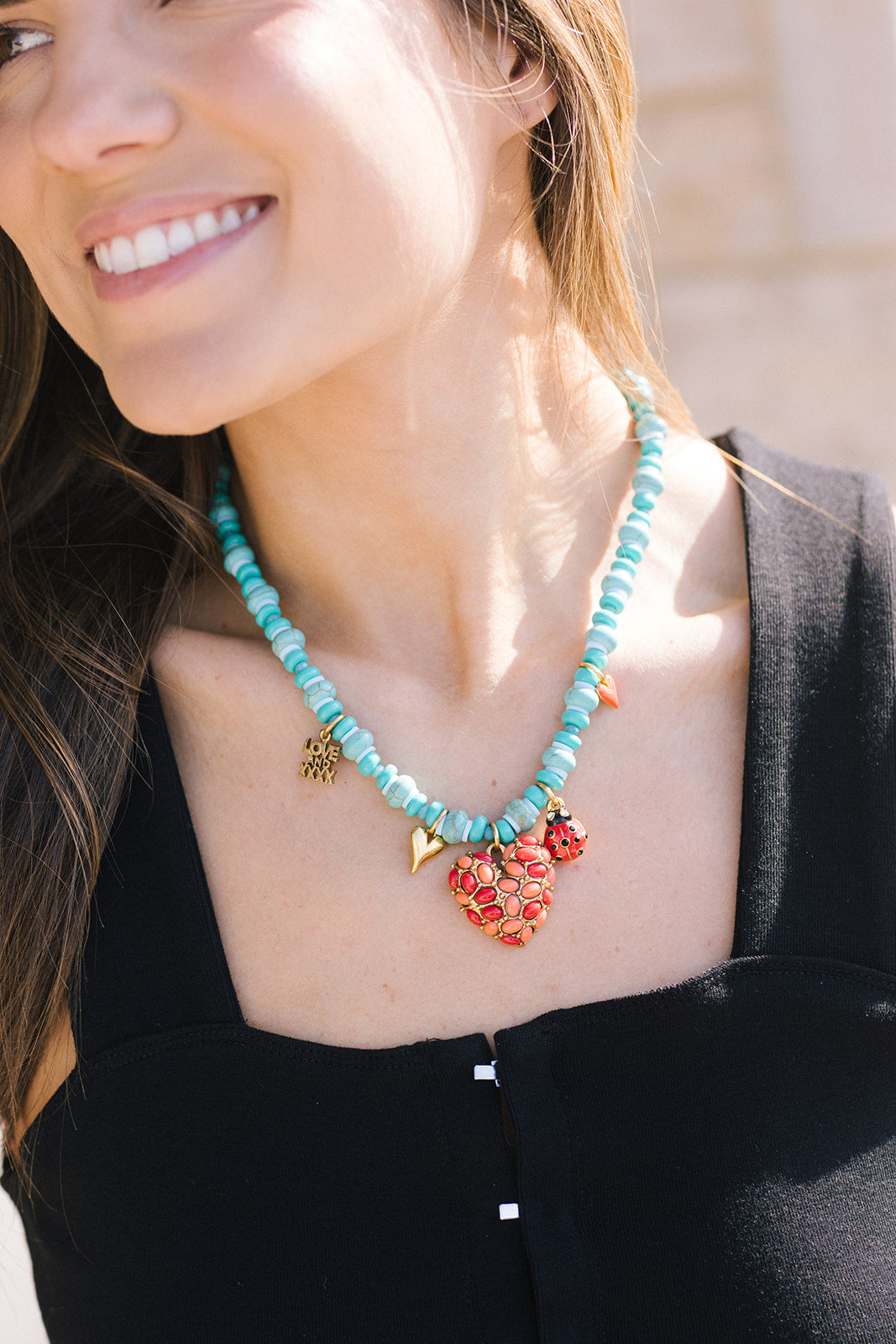 Condessa Necklace on model