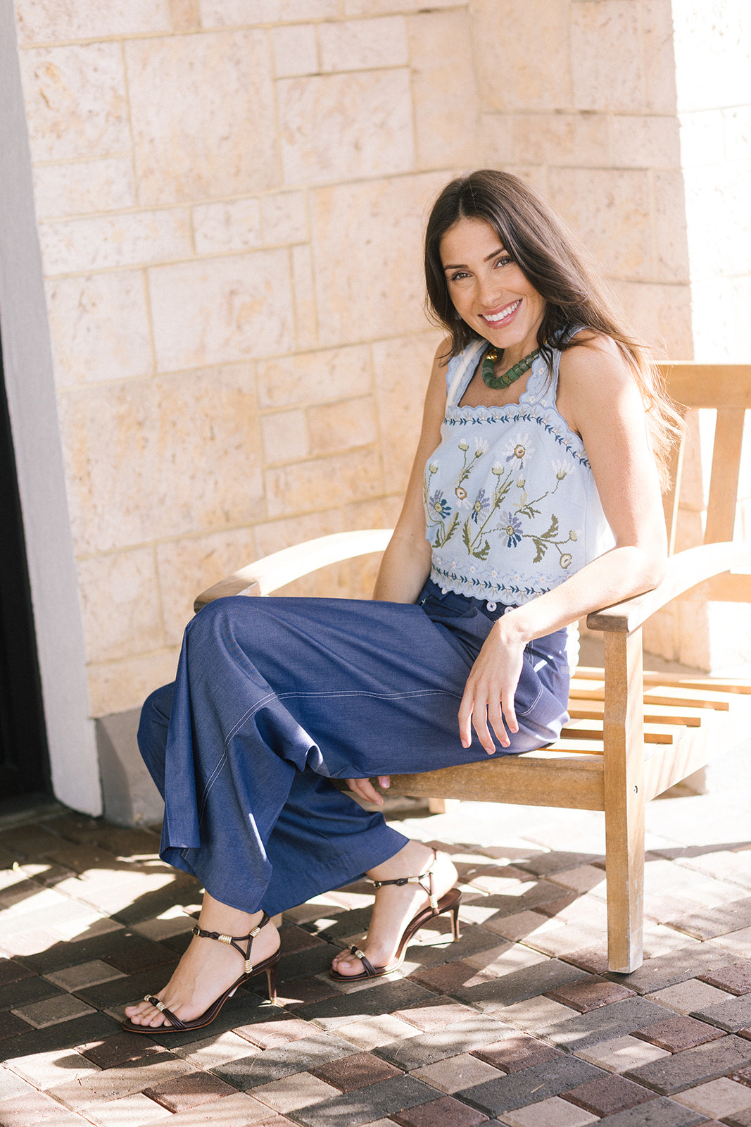 Kingsley Pant model sitting