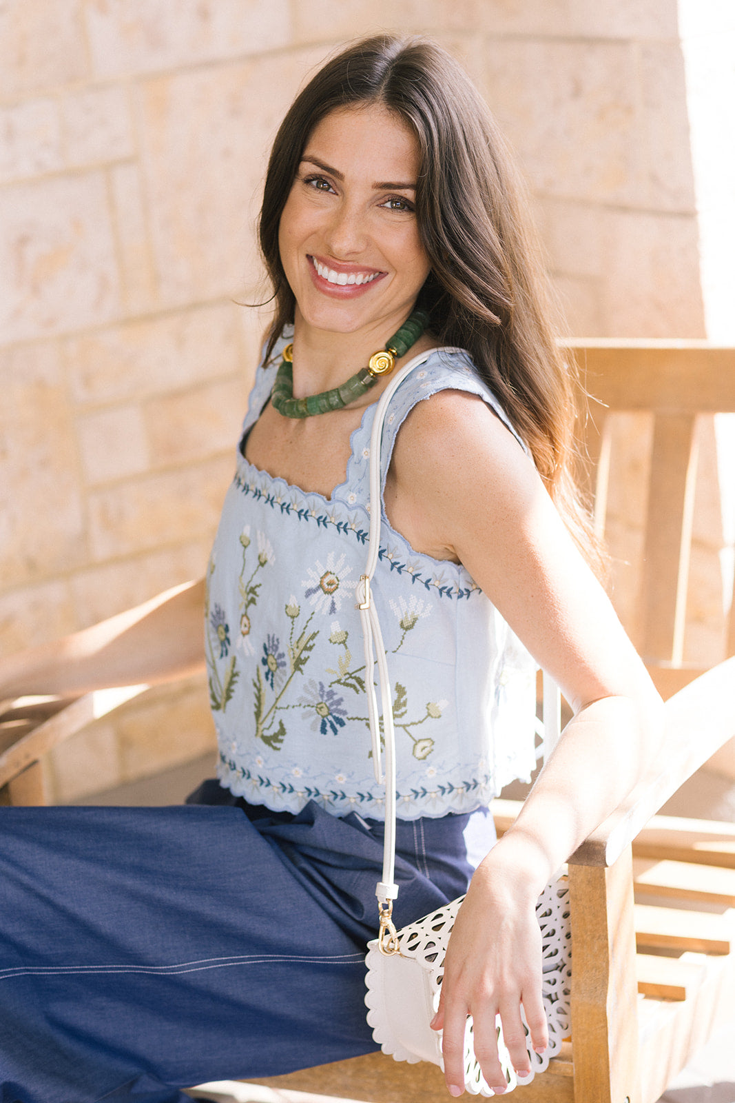 Audra Top side with Nautilus Collar Necklace