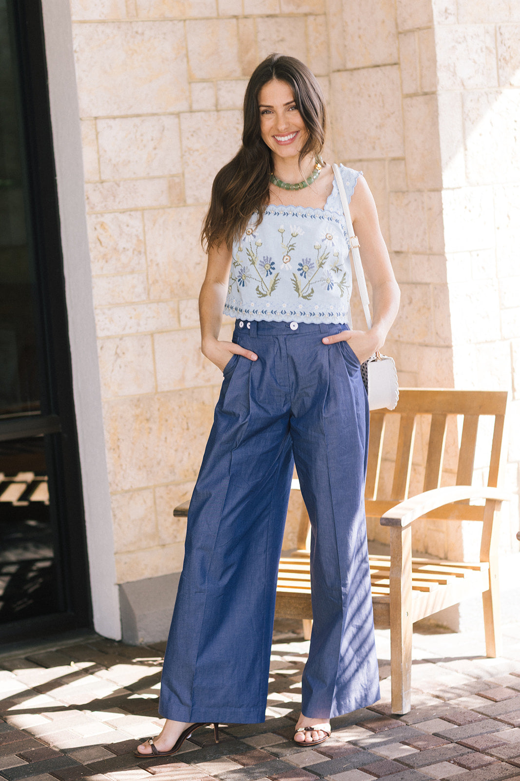 Audra Top and Kingsley Pant full body front