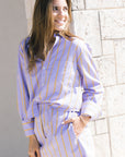 The Boxer Mini Skirt Stripe close up front/side