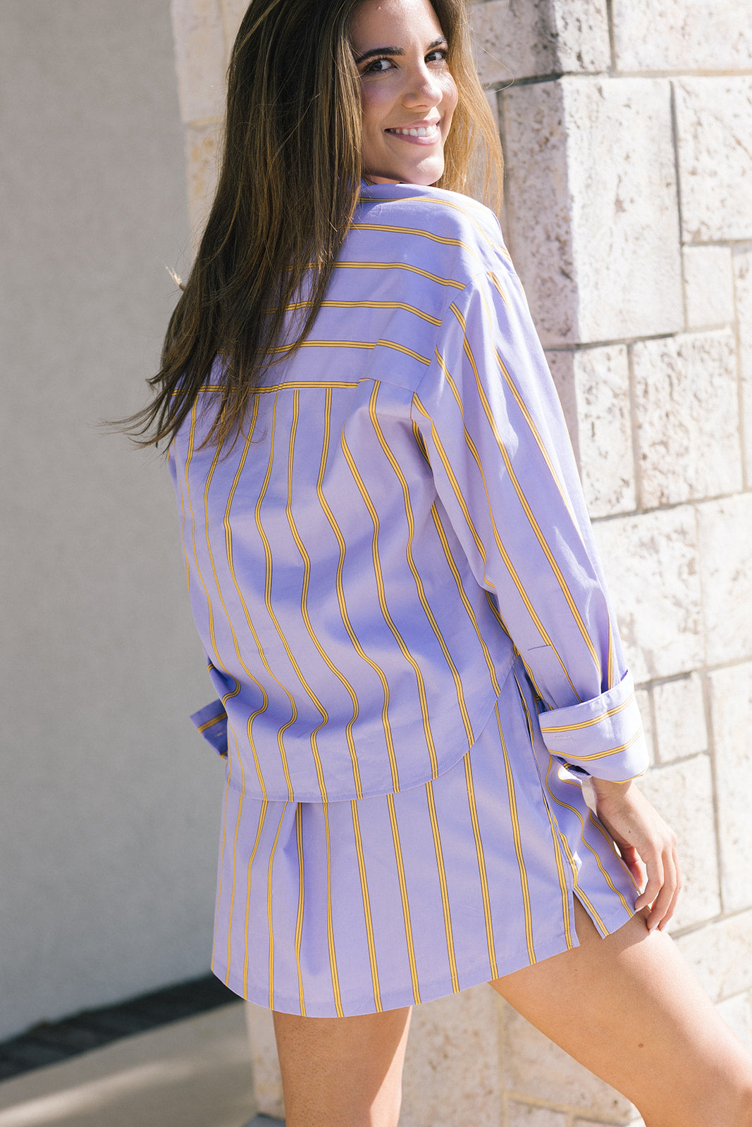 The Boxer Mini Skirt Stripe back