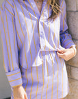 The Boxer Mini Skirt Stripe close up front