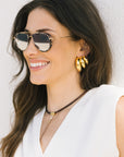 Tripla Hoop Earrings on model