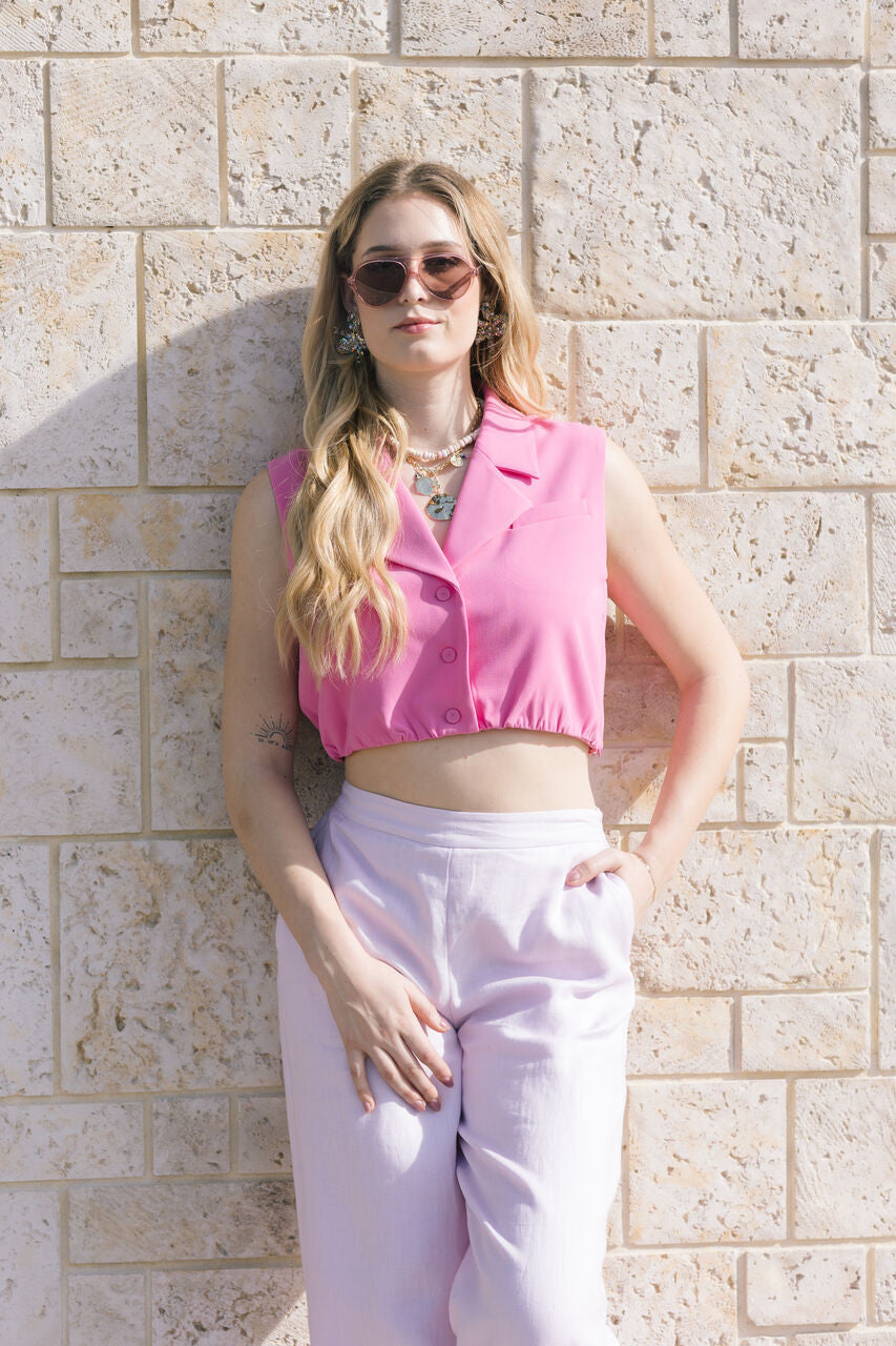 Favorite Daughter Wide Leg Linen Pant close up
