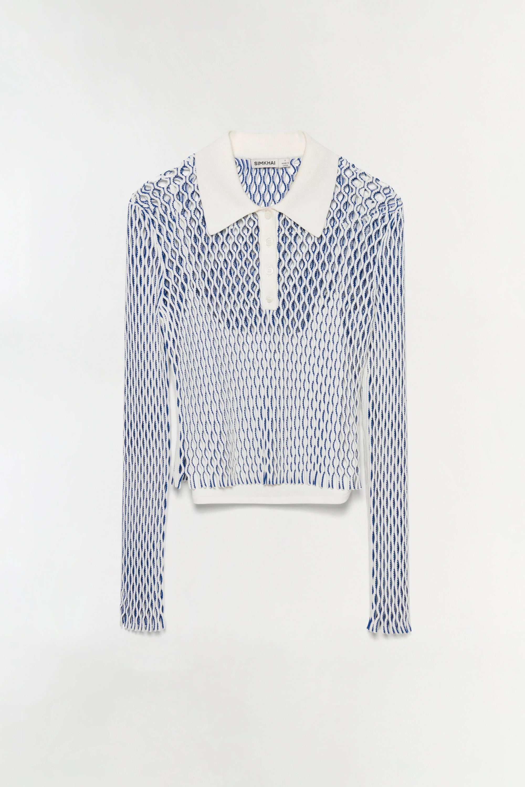 Textured blouse with a collar on a white background